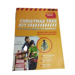 New In the Box Red Toolbox Christmas Tree Wood Craft Kit #165006 Level 2 DIY